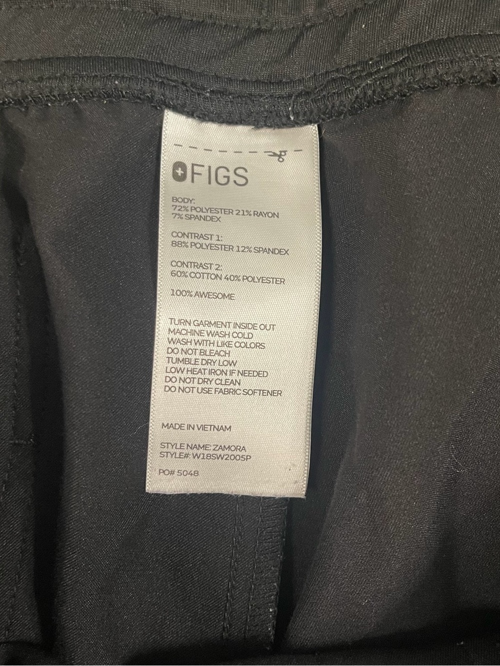 Figs Scrub Set Catarina Top Zamora Jogger Pants Black Women’s Size XXL Hospital - Picture 8 of 9